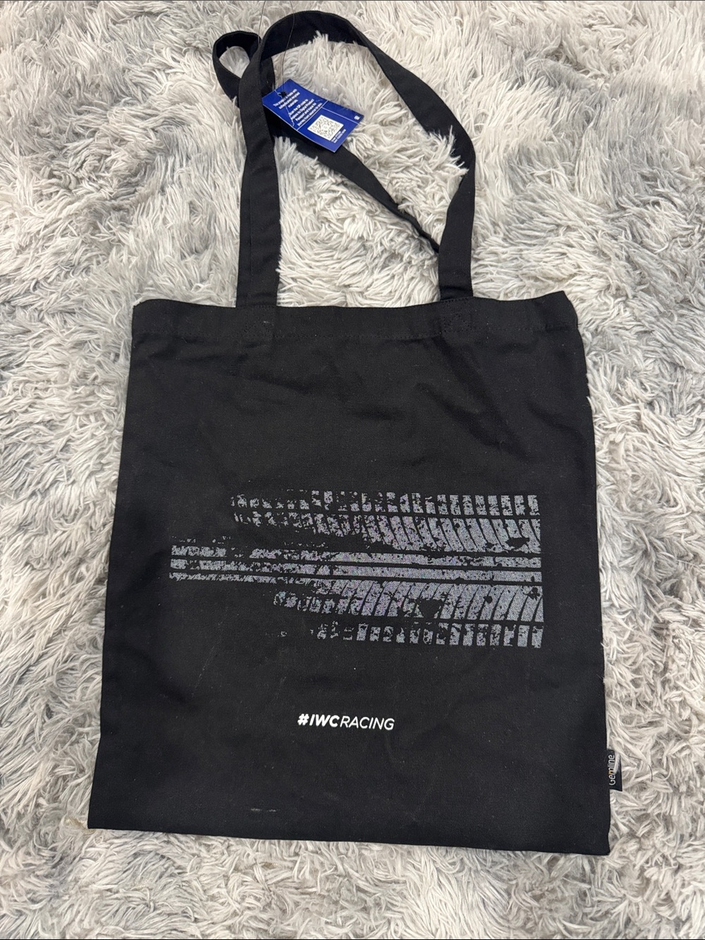 Black IWC Racing-Print Canvas Tote Bag
